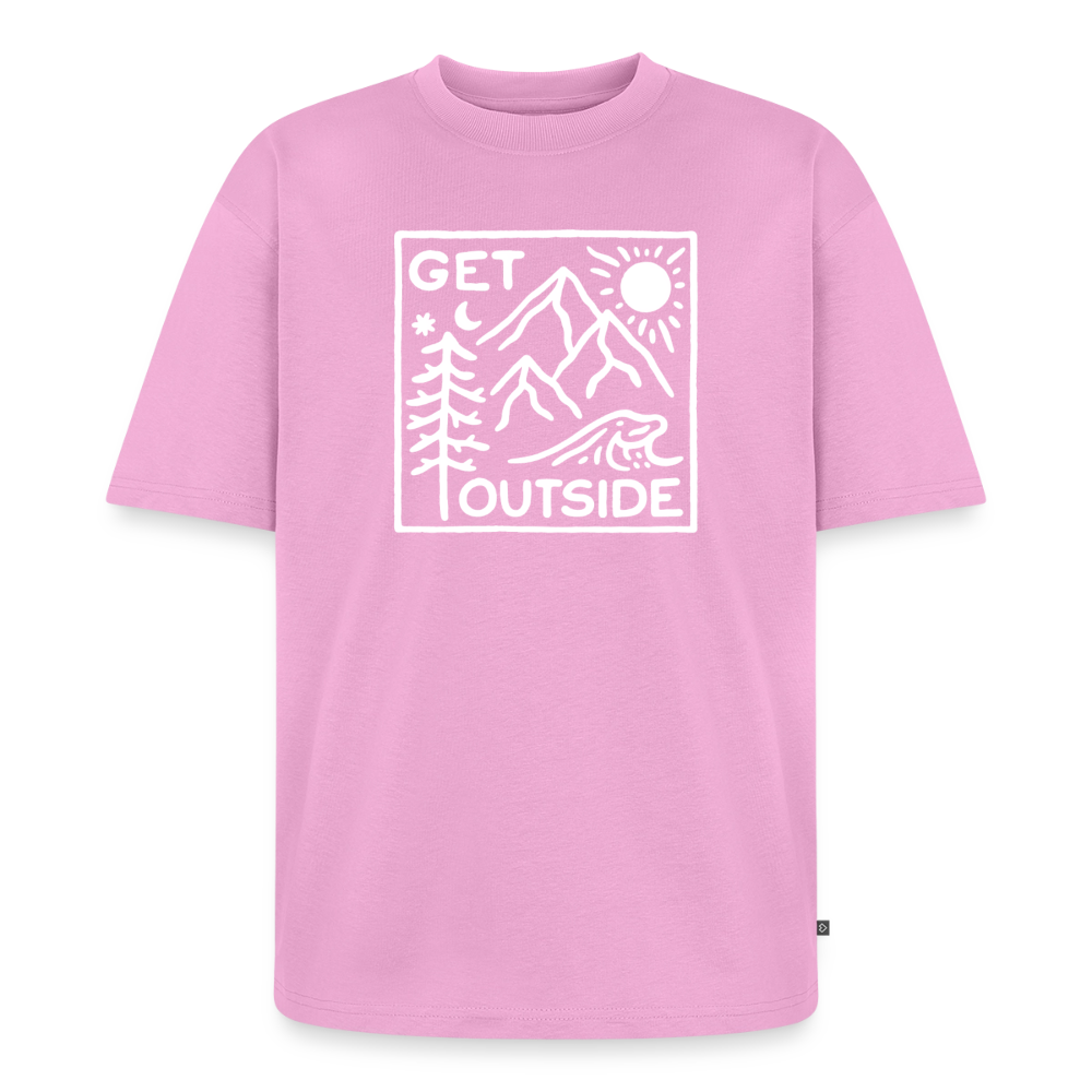 Get Outside Premium Oversized Bio T-Shirt - Verwaschenes Rosa