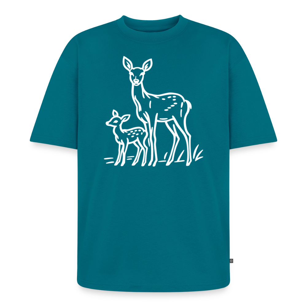 Reh Familie Premium Oversized Bio T-Shirt - Petrol
