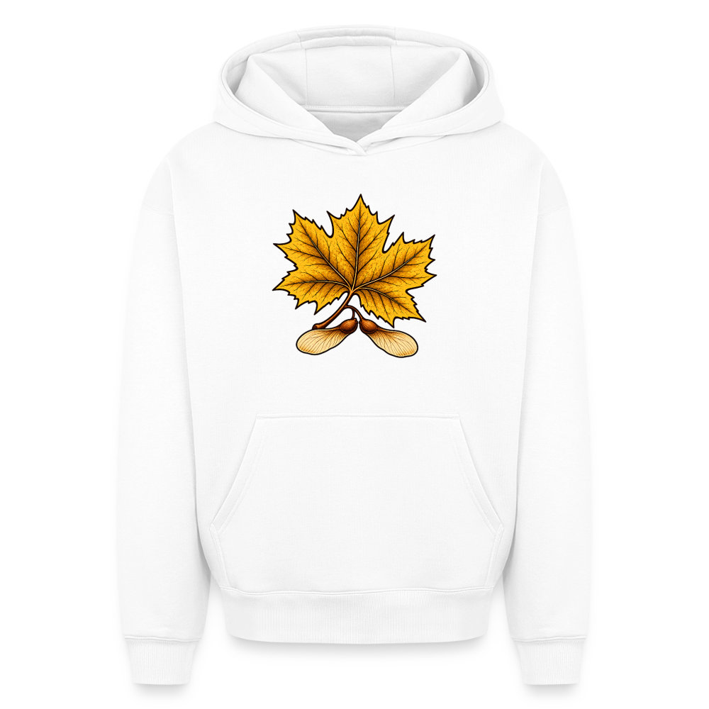 Ahornblatt Oversized Heavyweight Hoodie - Weiß
