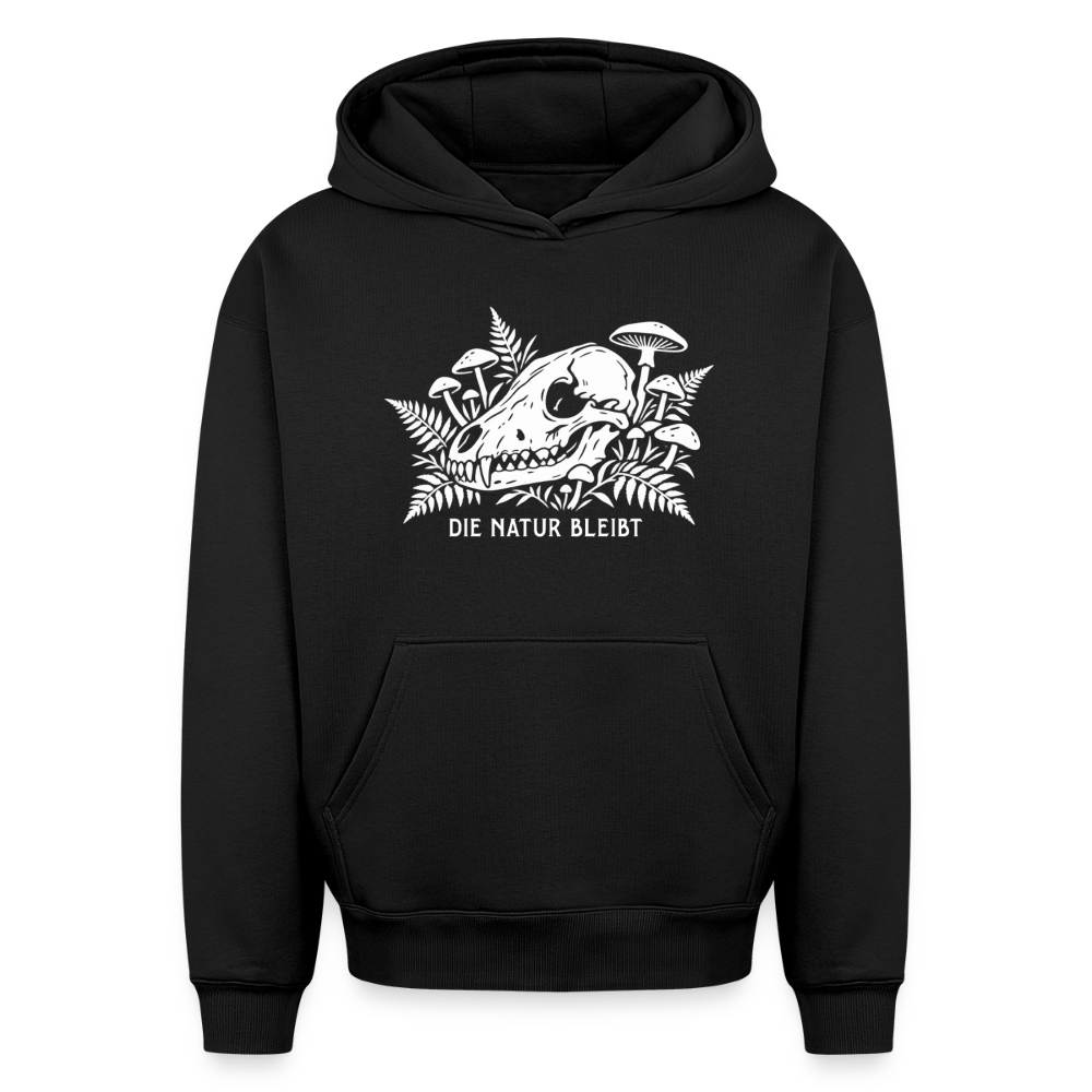 Die Natur bleibt Oversized Heavyweight Hoodie - Schwarz