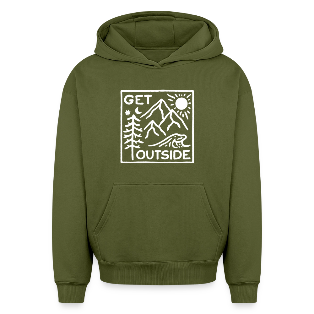 Get Outside Oversized Heavyweight Hoodie - Khaki