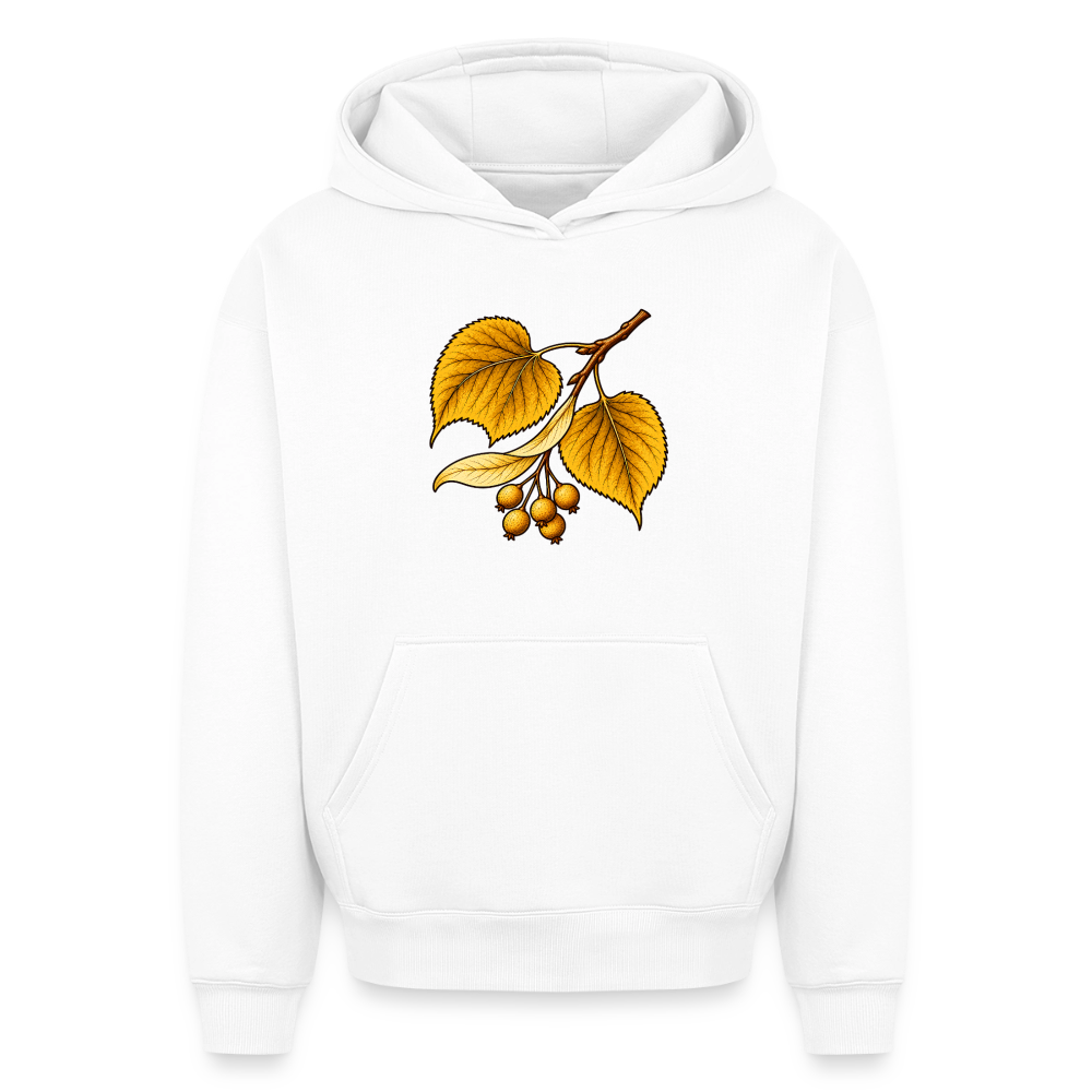 Lindenblatt  Oversized Heavyweight Hoodie - Weiß