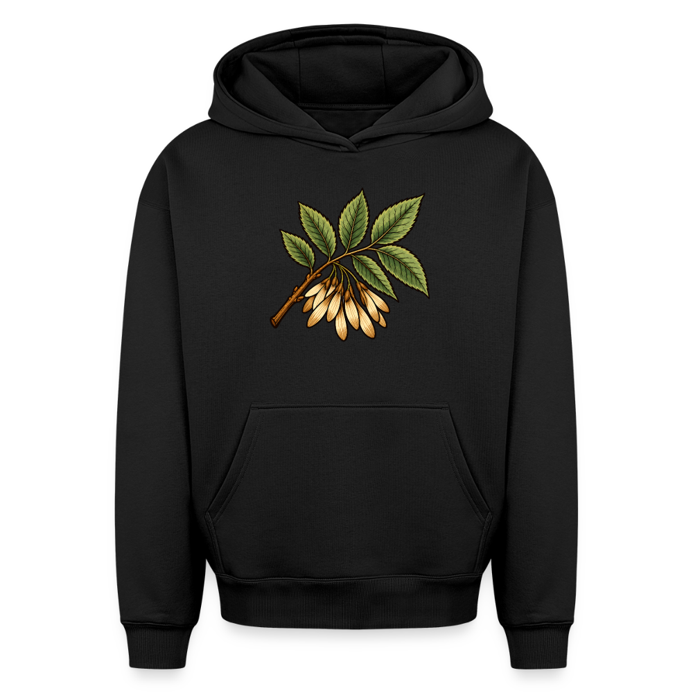 Eschezweig Oversized Heavyweight Hoodie - Schwarz