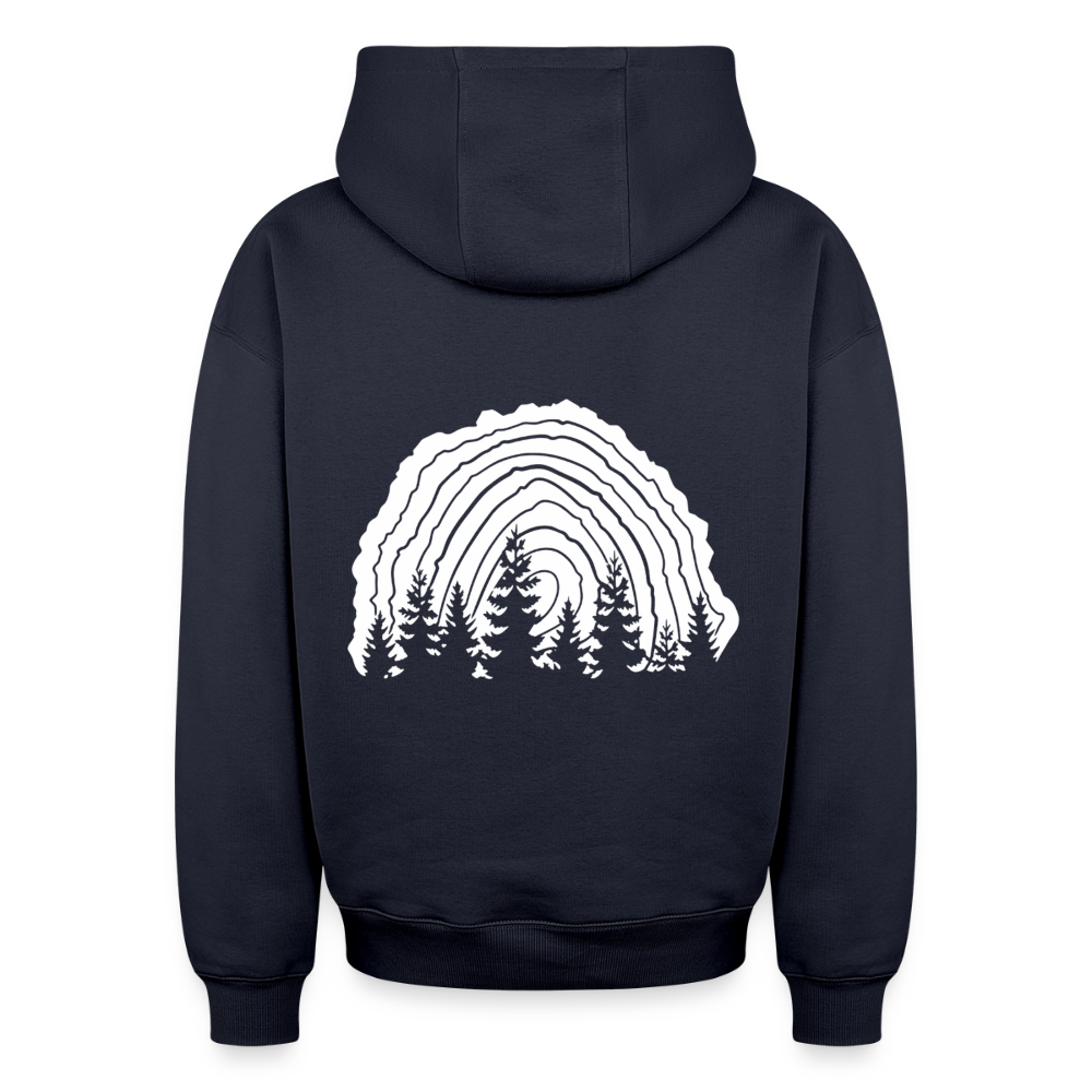 Holzschnitt Oversized Heavyweight Hoodie - Navy