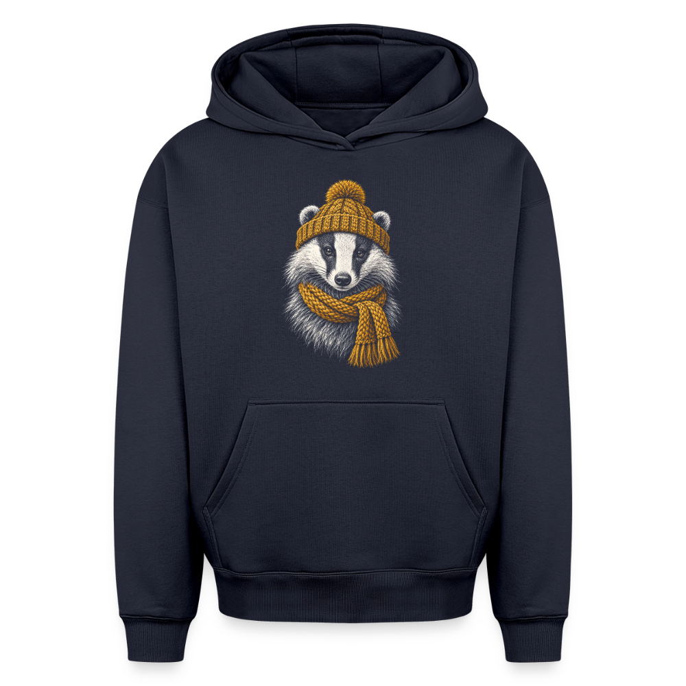 Dachs Oversized Heavyweight Hoodie - Navy