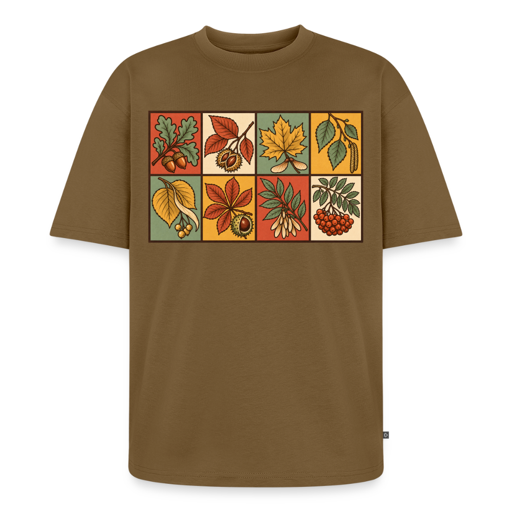 Baumarten der  Natur Premium Oversized Bio T-Shirt - Nussbraun