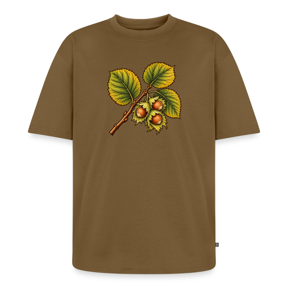 Haselzweig Premium Oversized Bio T-Shirt - Nussbraun