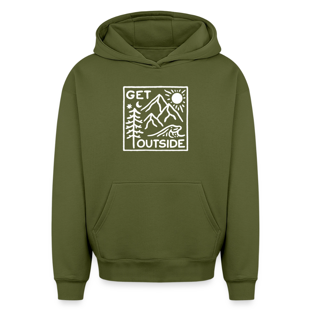 Get Outside Oversized Heavyweight Hoodie - Khaki