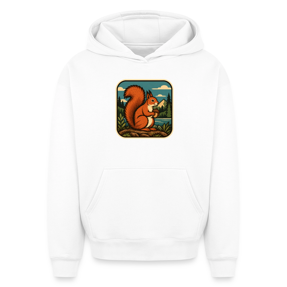 Eichhörnchen Oversized Heavyweight Hoodie - Weiß