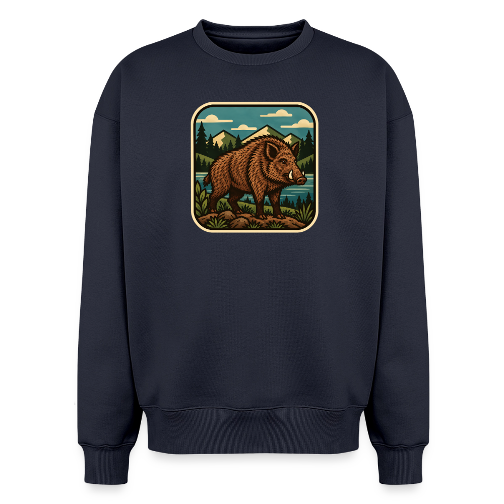 Wildschwein Oversized Heavyweight Sweater - Navy