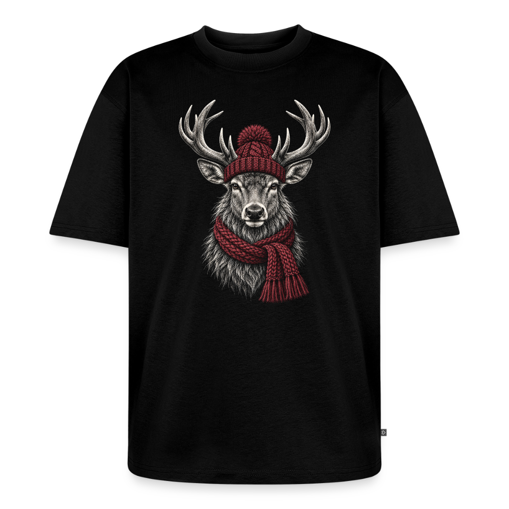 Hirsch Premium Oversized Bio T-Shirt - Schwarz