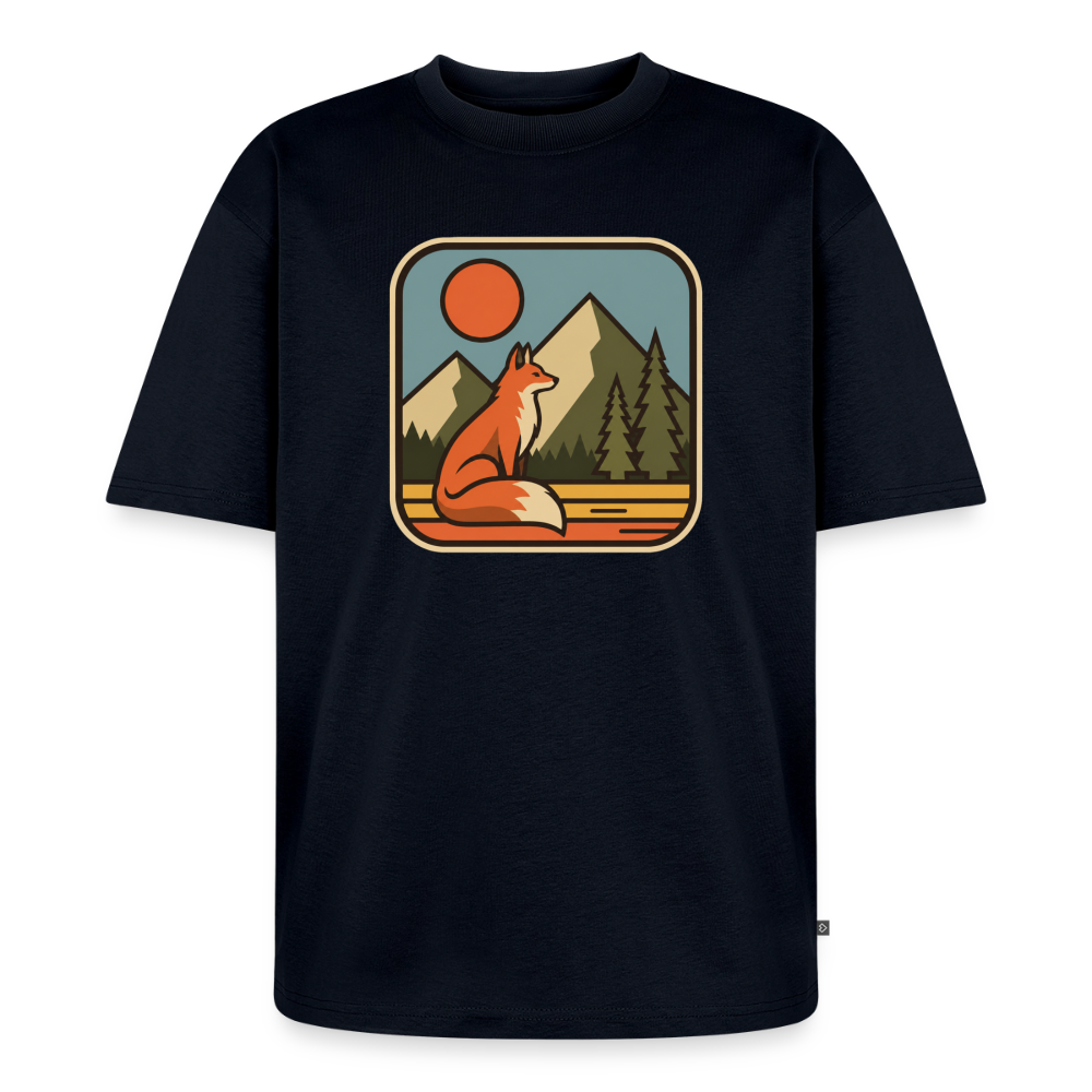 Waldwappen Fuchs Premium Oversized Bio T-Shirt - Navy