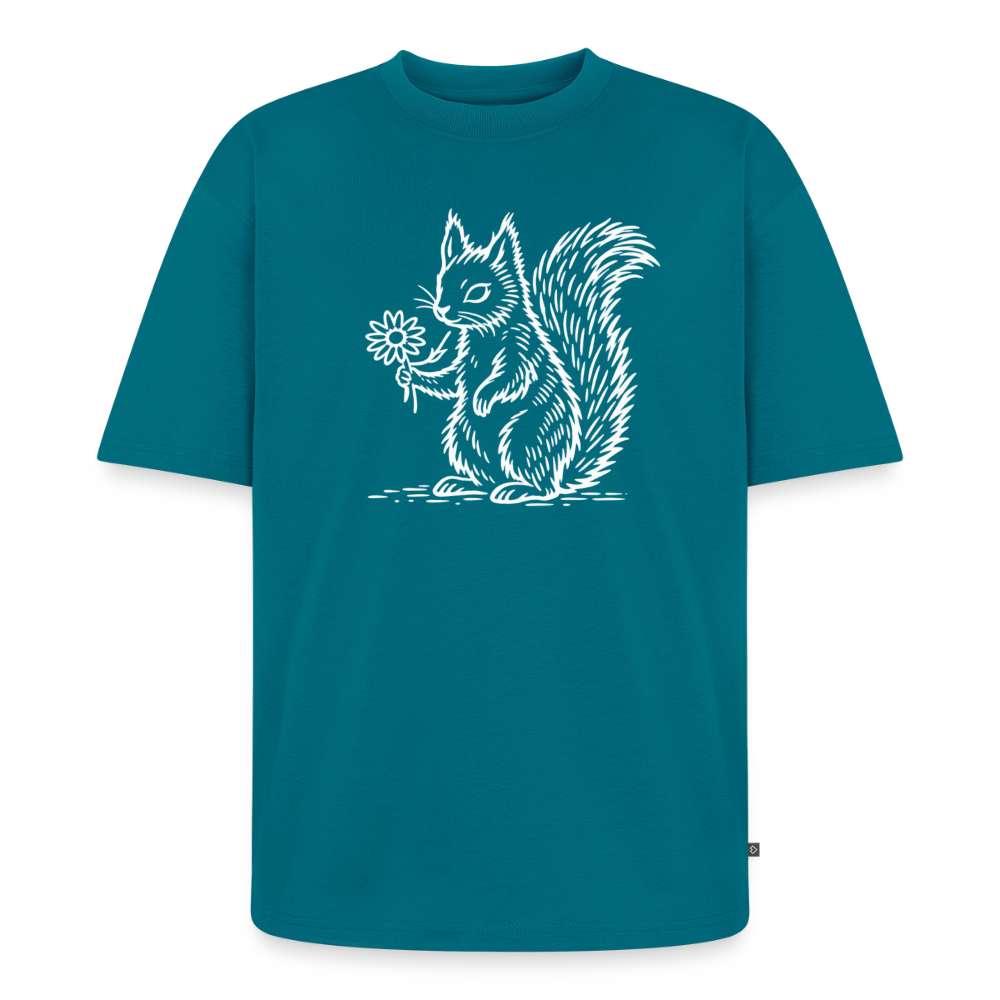 Eichhörnchen Premium Oversized Bio T-Shirt - Petrol