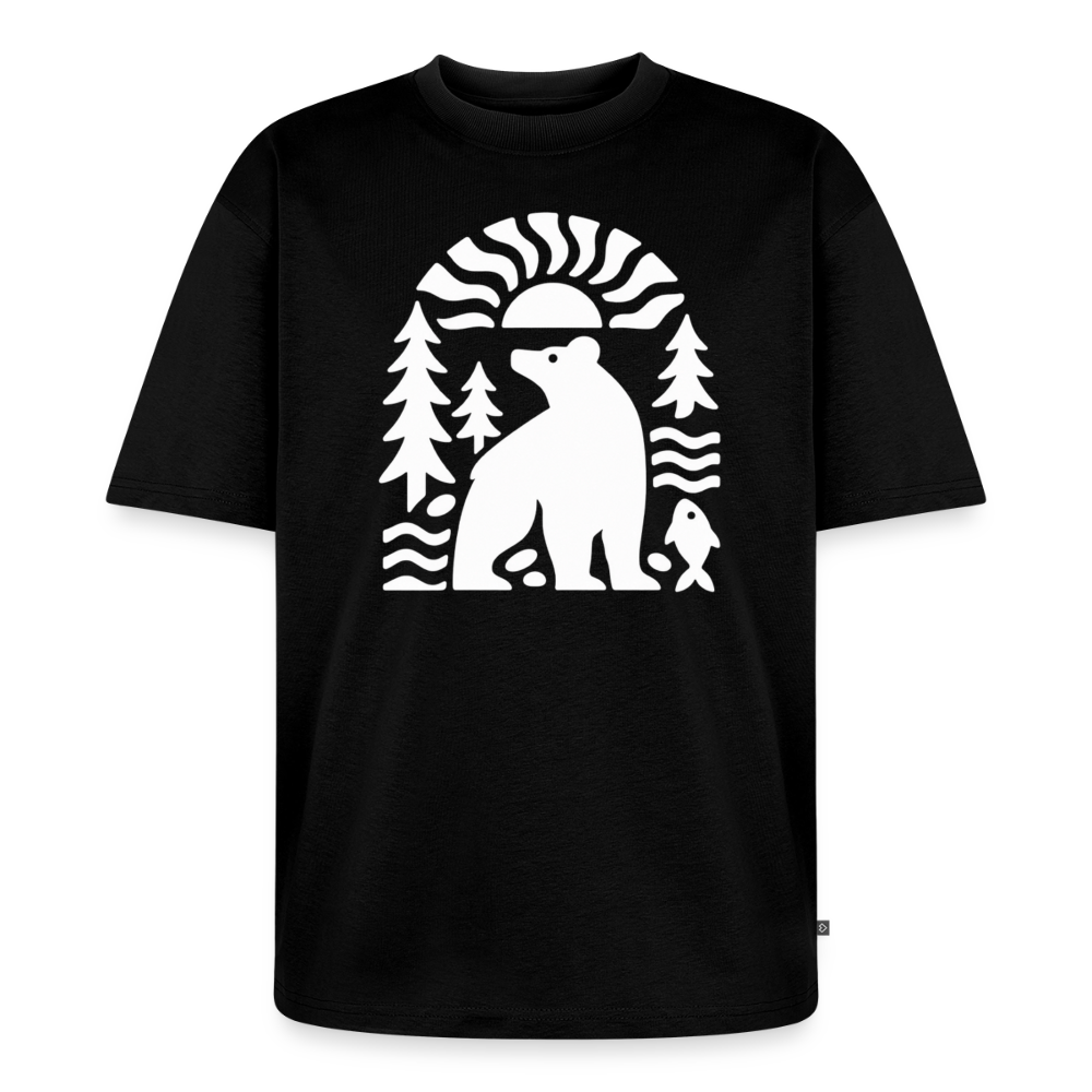 Waldbär Premium Oversized Bio T-Shirt - Schwarz