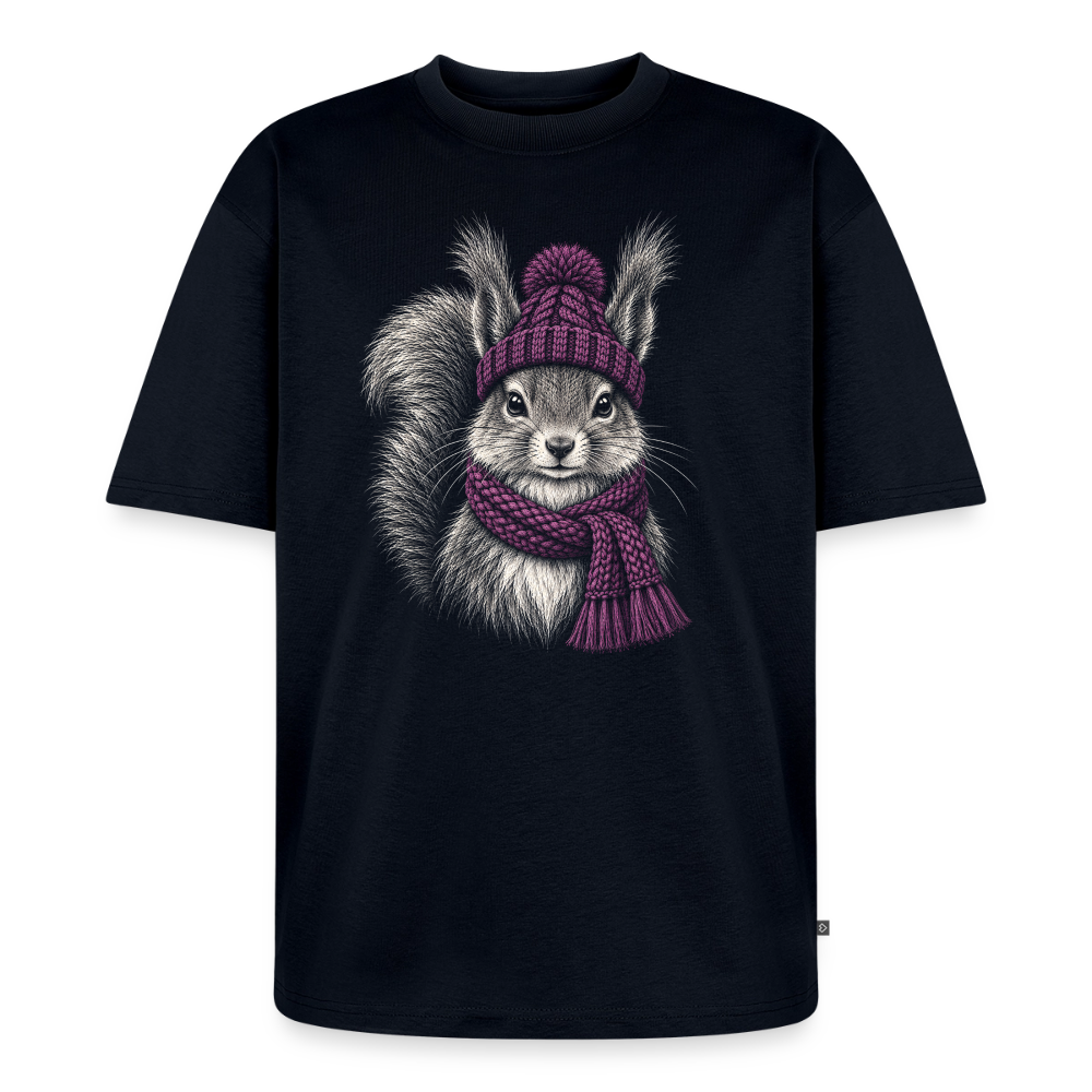 Eichhörnchen Premium Oversized Bio T-Shirt - Navy