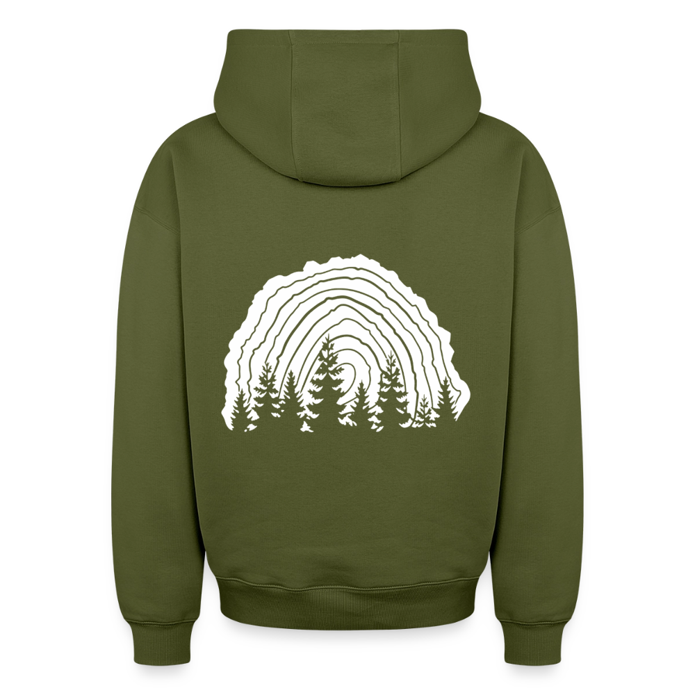 Holzschnitt Oversized Heavyweight Hoodie - Khaki