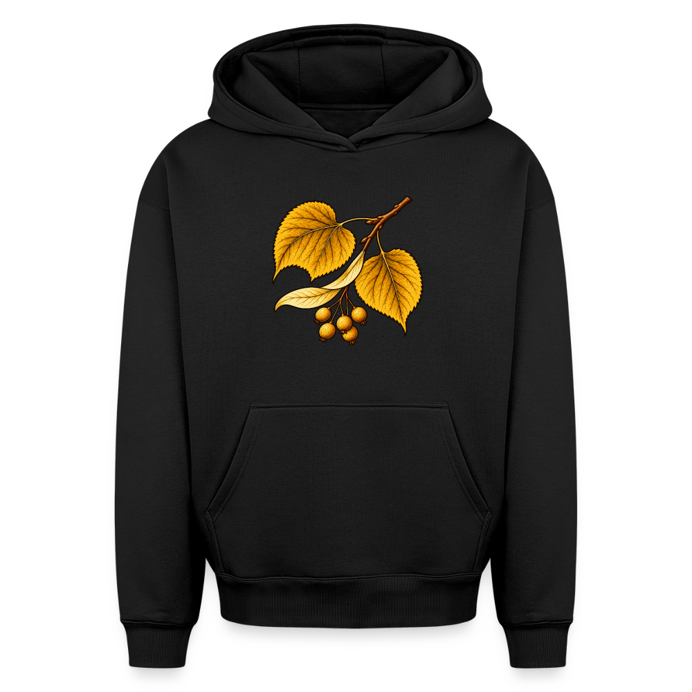 Lindenblatt  Oversized Heavyweight Hoodie - Schwarz