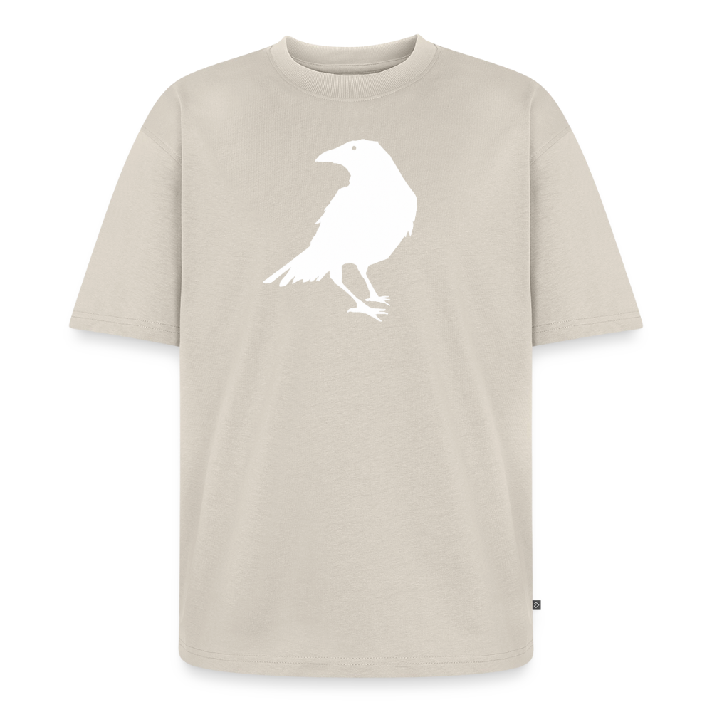 Krähe Premium Oversized Bio T-Shirt - Beige