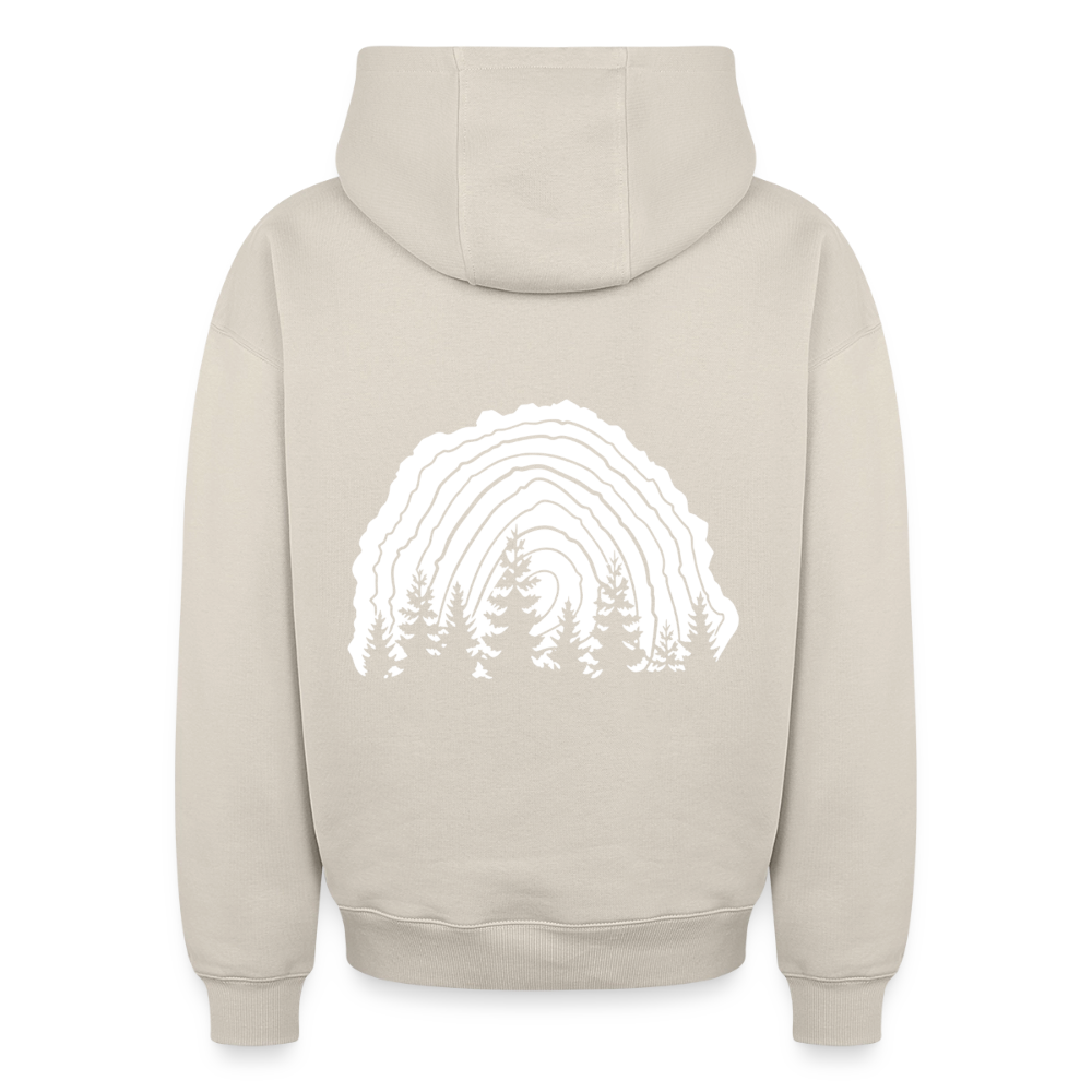 Holzschnitt Oversized Heavyweight Hoodie - Beige