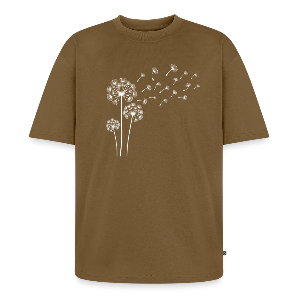 Pusteblume Premium Oversized Bio T-Shirt - Nussbraun