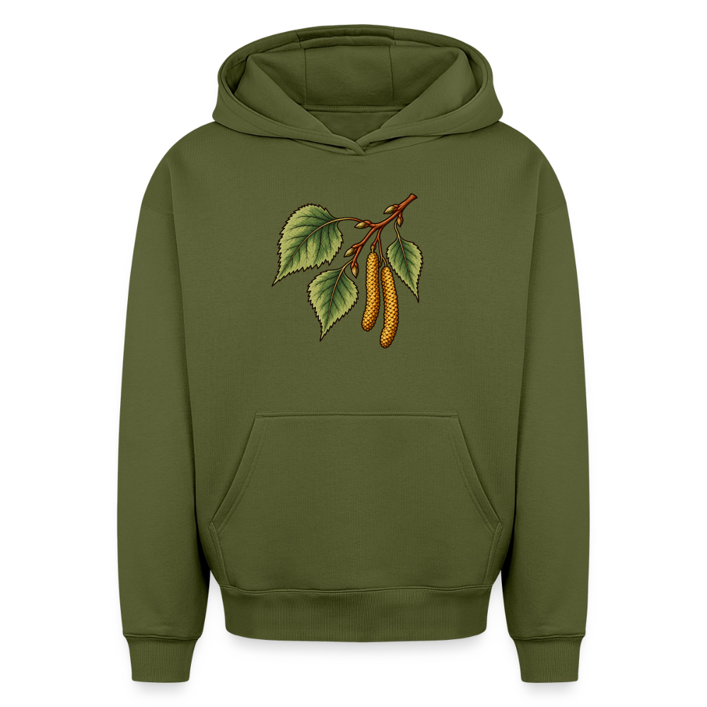 Birken Zweig Oversized Heavyweight Hoodie - Khaki