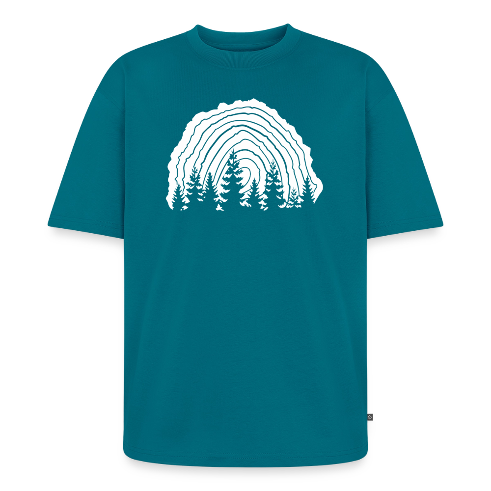Holzschnitt Premium Oversized Bio T-Shirt - Petrol