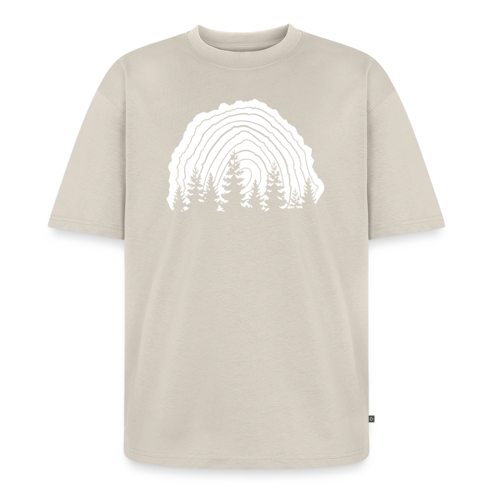 Holzschnitt Premium Oversized Bio T-Shirt - Beige