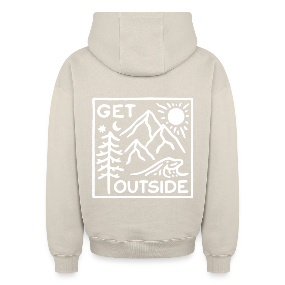 Get Outside Oversized Heavyweight Hoodie - Beige