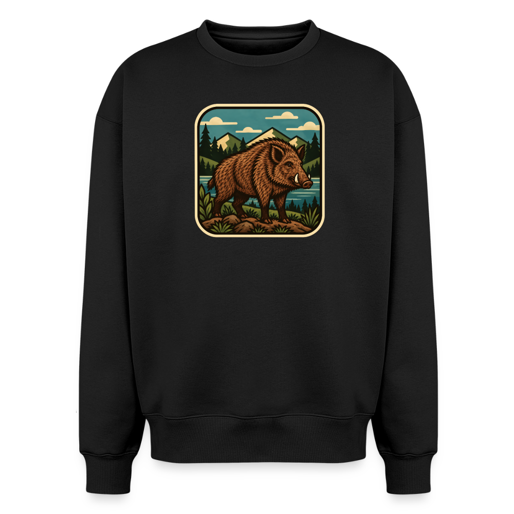 Wildschwein Oversized Heavyweight Sweater - Schwarz