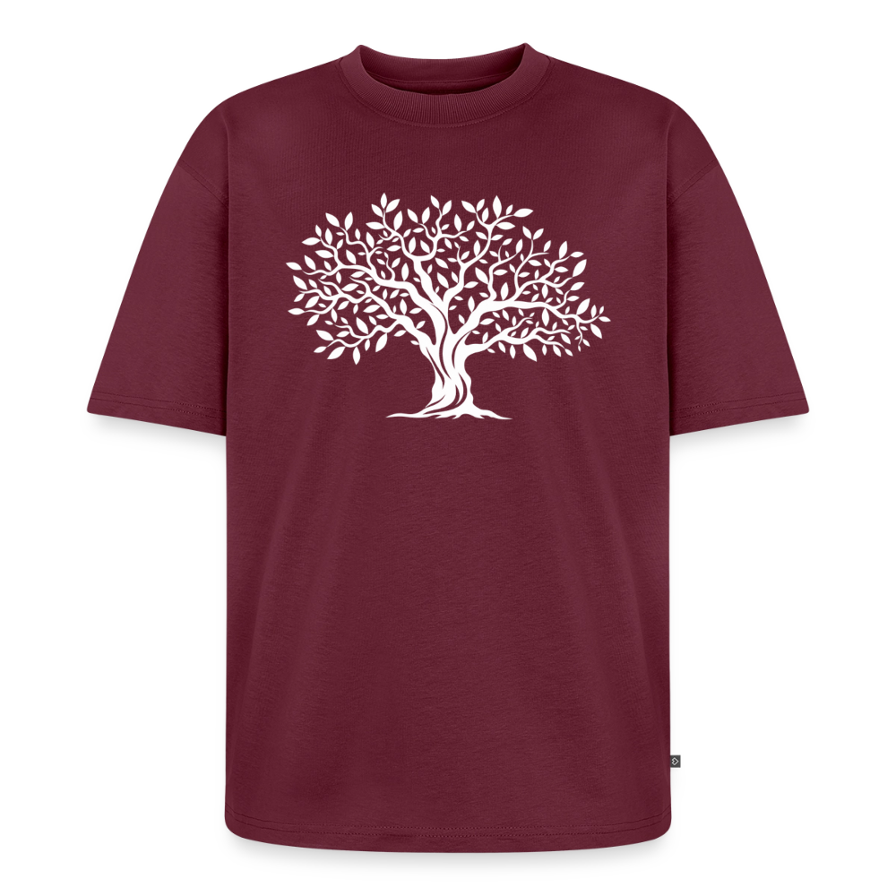 Baum Premium Oversized Bio T-Shirt - Burgunderrot