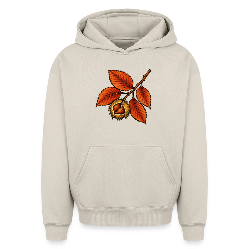 Rotbuchen Zweig Oversized Heavyweight Hoodie - Beige