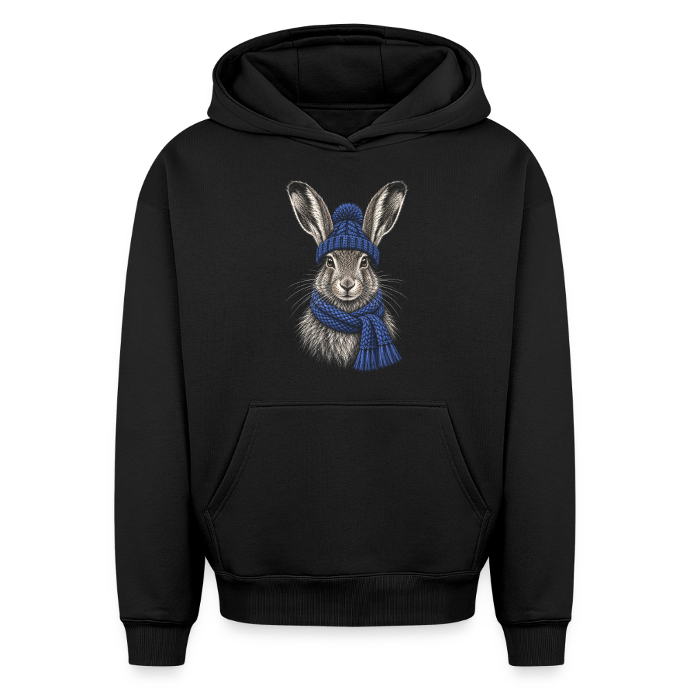 Feldhase Oversized Heavyweight Hoodie - Schwarz