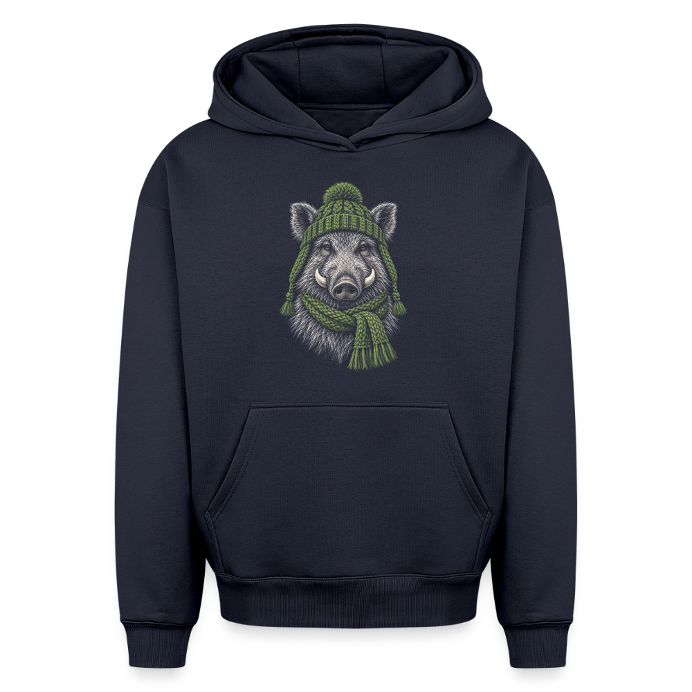 Keiler Oversized Heavyweight Hoodie - Navy