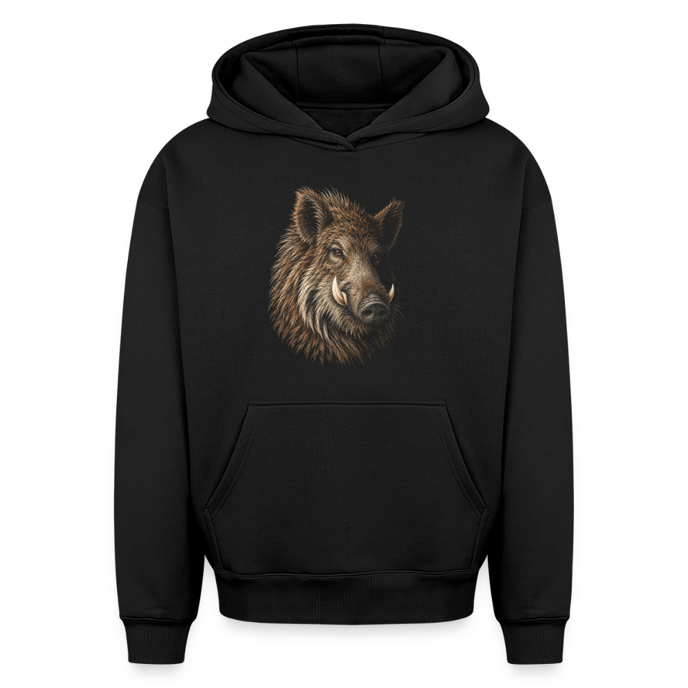Eber  Oversized Heavyweight Hoodie - Schwarz