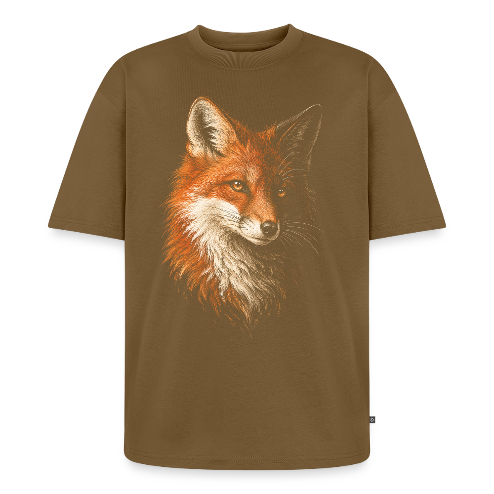 Fuchs Premium Oversized Bio T-Shirt - Nussbraun