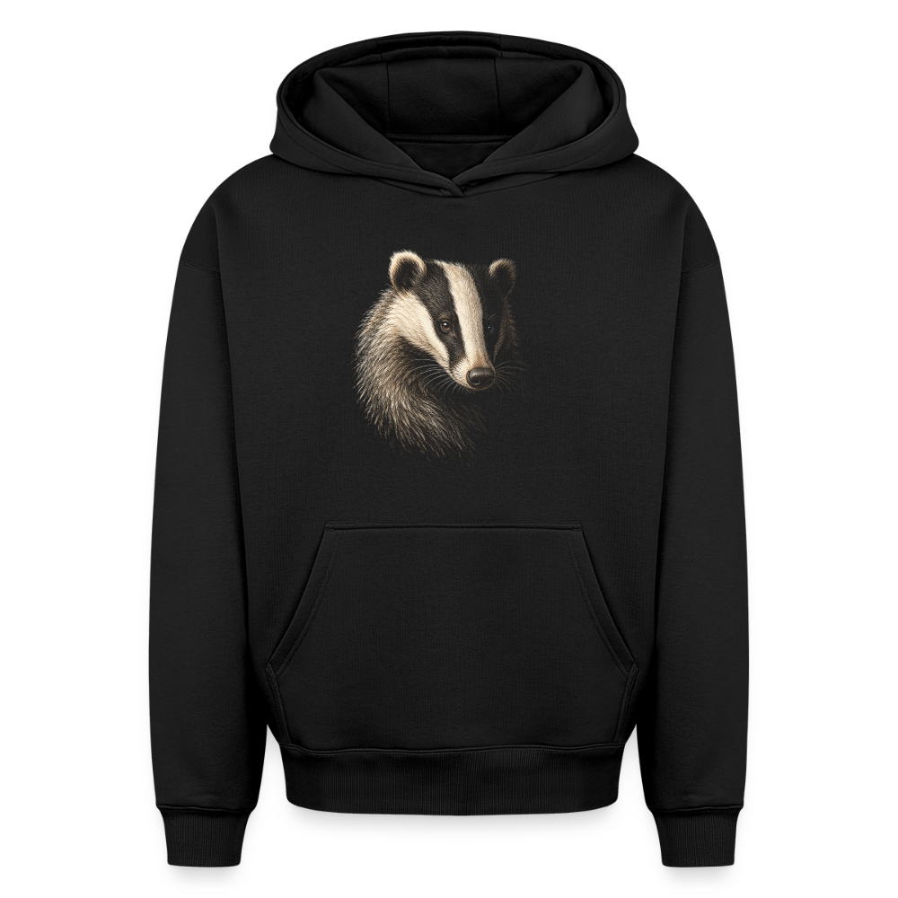 Dachs Oversized Heavyweight Hoodie - Schwarz