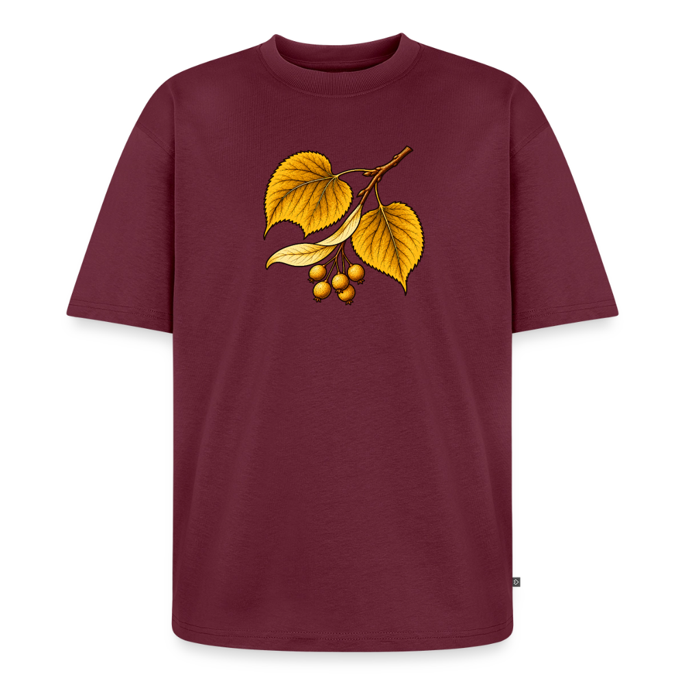Lindenzweig Premium Oversized Bio T-Shirt - Burgunderrot