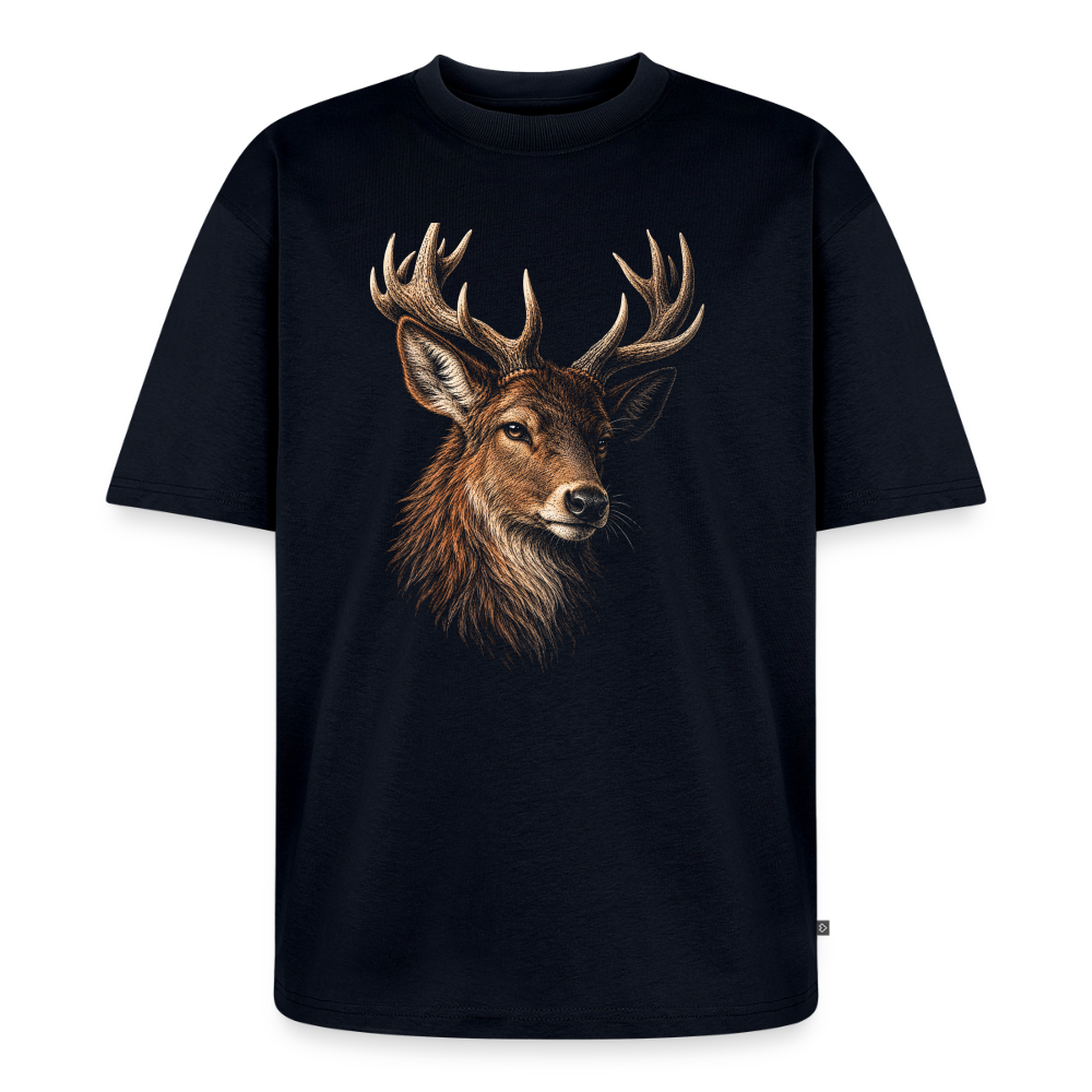 Hirsch Premium Oversized Bio T-Shirt - Navy