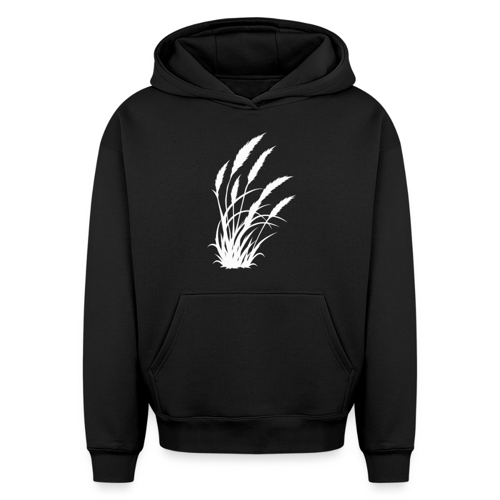 Wildgras  Oversized Heavyweight Hoodie - Schwarz