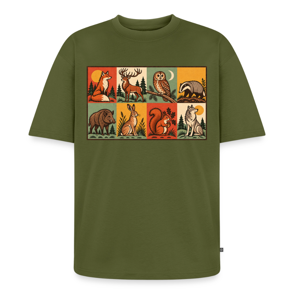 Waldtiere Premium Oversized Bio T-Shirt - Khaki