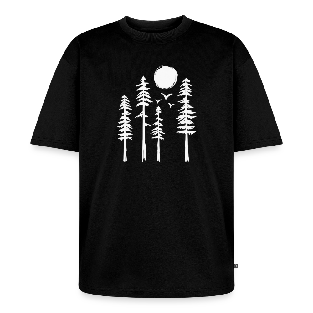 Tannen Wald Premium Oversized Bio T-Shirt - Schwarz