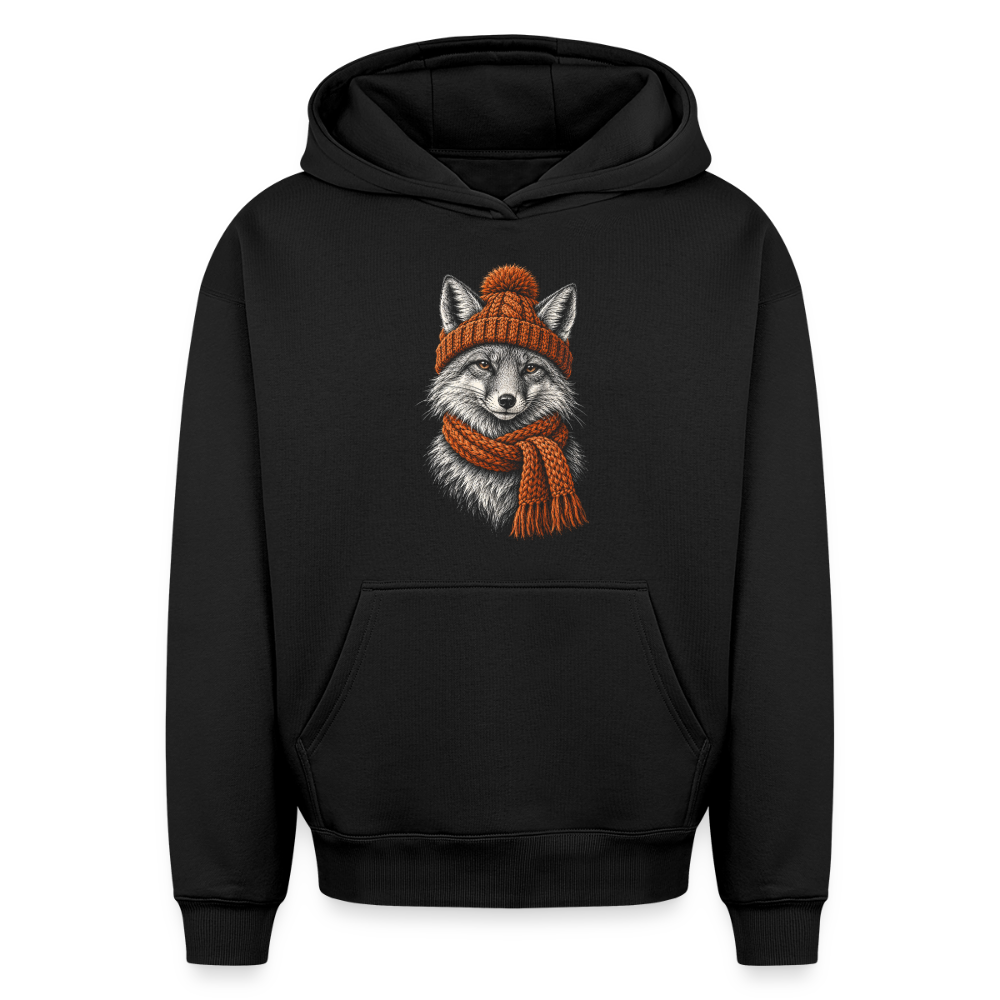 Fuchs Oversized Heavyweight Hoodie - Schwarz