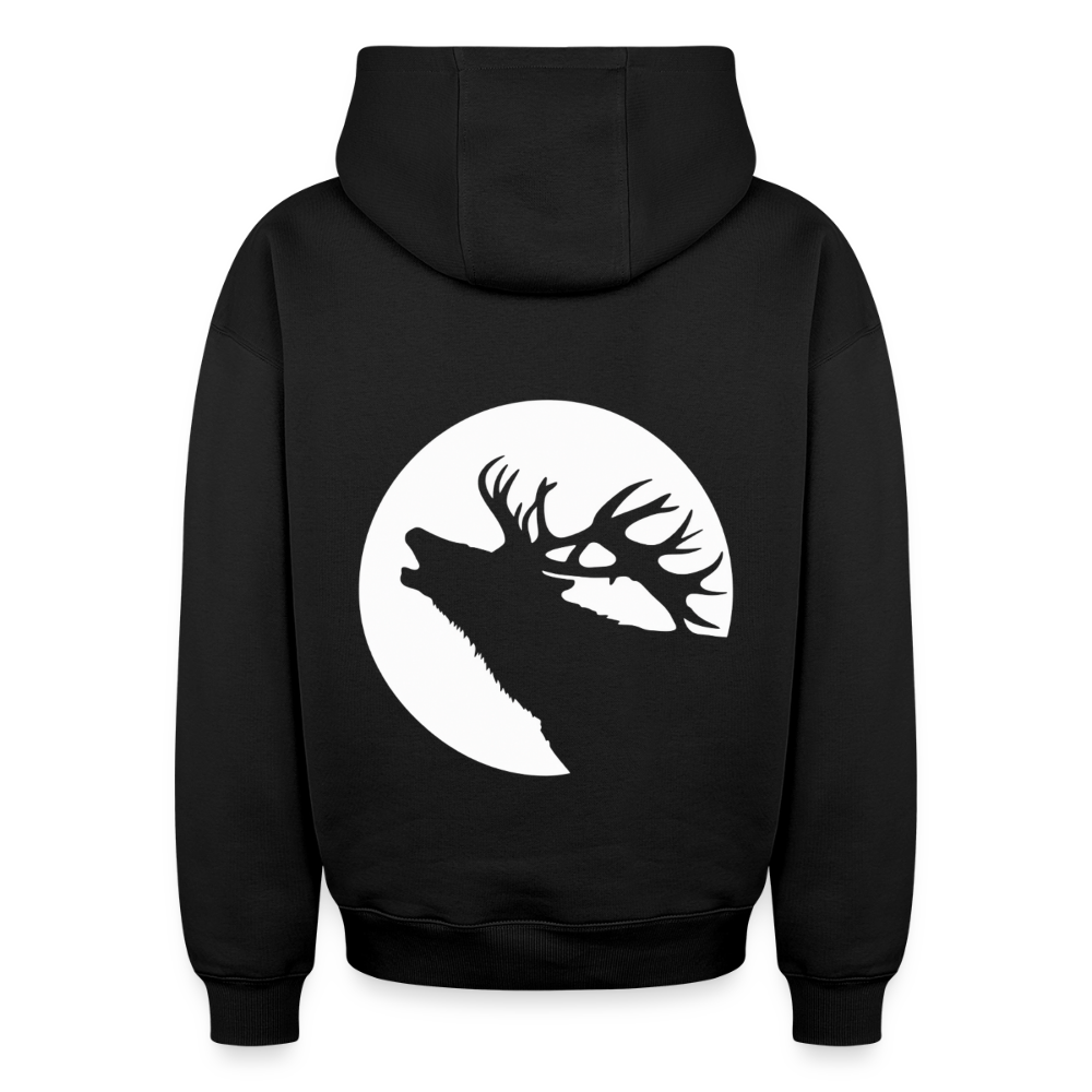 Hirsch Oversized Heavyweight Hoodie - Schwarz