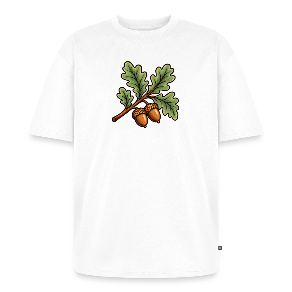 Eichenblatt Premium Oversized Bio T-Shirt - Weiß