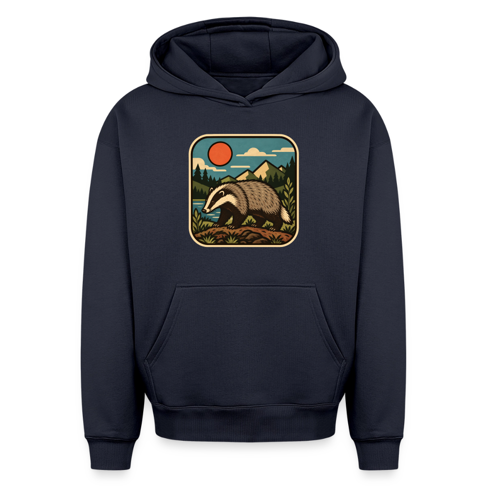 Dachs Oversized Heavyweight Hoodie - Navy