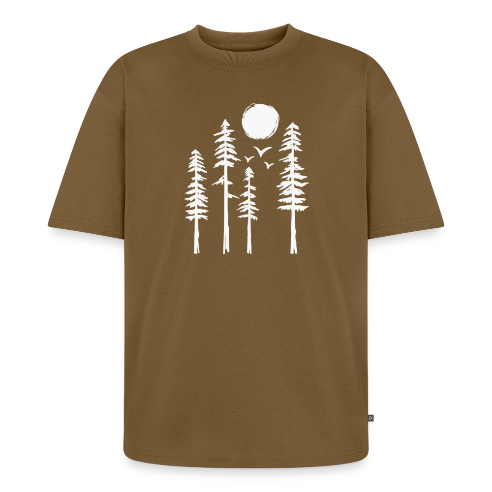 Tannen Wald Premium Oversized Bio T-Shirt - Nussbraun