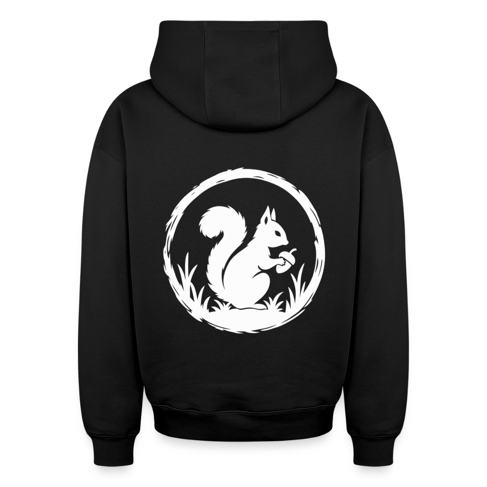 Eichhörnchen Oversized Heavyweight Hoodie - Schwarz